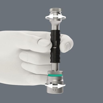 Комплект гедоре вложки с тресчотка и накрайници Wera 8100 SB, 35 бр., 6-19 мм, 3/8" (05003536001)