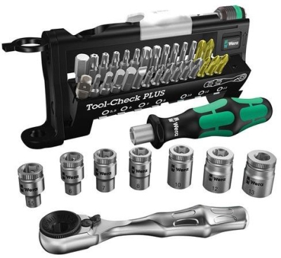 Комплект гедоре вложки с тресчотка и накрайници Wera Tool-Check Plus, 39 бр., 5.5-13 мм х 1/4" (05056490001)