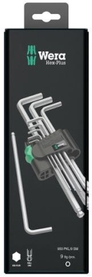 Комплект гаечни ключове метричен 6-стен/6-стен Wera Hex-Plus 1 SB, 1.5-10 мм, 9 бр. (05073391001)