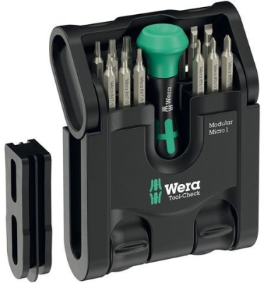 Комплект битове Wera Tool-Check Modular Micro 1, PH/PZ/SB/TX/SW, магнитен държач 30 мм, 21 бр. (05049002001)