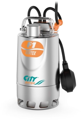 Електрическа потопяема дренажна помпа за мръсна вода City Pumps F1/70M Vortex, 550 W, 1.2-10.8 м3/ч, 8-3 м, 1 1/4 " (48TIXV13A1)