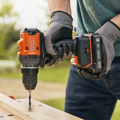 Акумулаторен винтоверт с безчетков двигател Black & Decker BLD682D1XK, 18 V, 2 Ah, 50 Nm, 13 мм