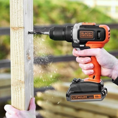 Акумулаторен винтоверт с колекторен двигател Black & Decker BCD002ME2K, 18 V, 2.5 Ah, 38 Nm, 10 мм