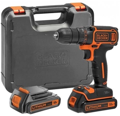 Акумулаторен винтоверт с колекторен двигател Black & Decker BDCDD186KB, 18 V, 1.5 Ah, 40 Nm, 10 мм