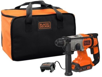 Акумулаторен перфоратор Black & Decker BCD900D1S, SDS-Plus, 18 V, 2 Ah, 1.2 J