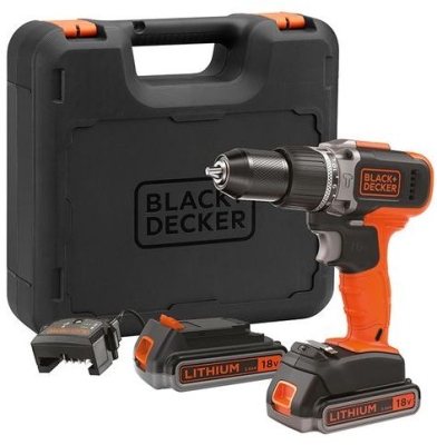 Акумулаторен ударен винтоверт Black & Decker BCD003ME2K, 18 V, 2.5 Ah, 45 Nm, 10 мм