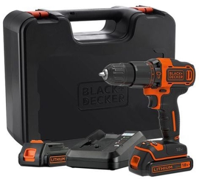 Акумулаторен ударен винтоверт Black & Decker BDCHD18K1B2, 18 V, 2 Ah, 40 Nm, 10 мм