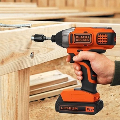Акумулаторен ударен гайковерт Black & Decker BDCIM18N, 18 V, 155 Nm, шестостен, 1/4", без батерии и зарядно устройство