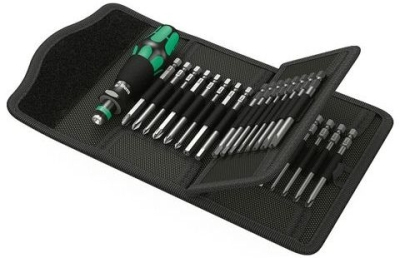 Комплект отвертка с тресчотен механизъм и битове Wera Kraftform Kompakt 62, 32 бр. (05059297001)