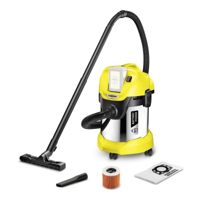 Aкумулаторна прахосмукачка за сухо и мокро почистване Karcher WD 3 Battery Premium, 36 V, 17 л, без батерии и зарядно устройство