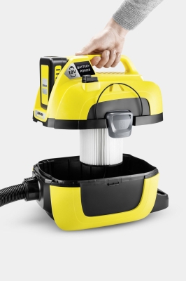 Акумулаторна прахосмукачка за сухо и мокро почистване Karcher WD 1 Compact Battery Set, 18 V, 7 л