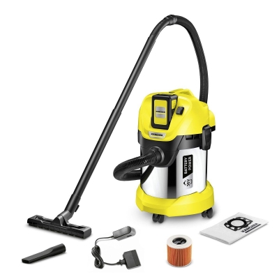 Акумулаторна прахосмукачка за сухо и мокро почистване Karcher WD 3 Battery Premium Set, 36 V, 300 W, 17 л, 2.5 Ah