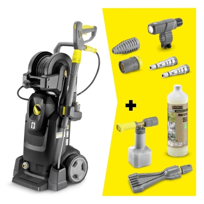 Електрическа професионална трифазна водоструйка Karcher HD 8/18-4 MXA eBFoam Plus Agri Go!Furthe, 4600 W, 270 бара, с аксесоари