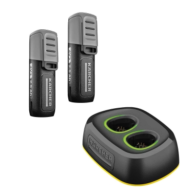 Комплект зарядно с две батерии Karcher, 4 V, 2.5 Ah (1.056-206.3)
