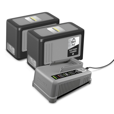 Стартов комплект батерии и зарядно Karcher Power+ 36/75, 2х36 V, 2х7.5 Ah
