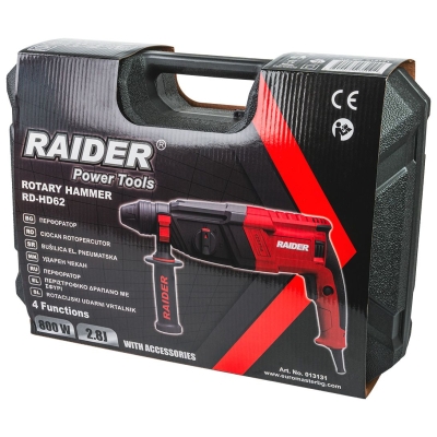 Електрически перфоратор Raider RD-HD62, 800 W, 26 мм, 2.8 J (013131)