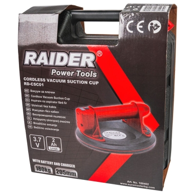 Акумулаторен вакуум за плочки Raider RD-CSC01, 180 кг, 205 мм, 3.7 V, 2 Ah (100402)