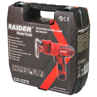Акумулаторен прободен трион Raider RD-RS39Y, 12 V, 1.5 Ah, 25 мм (050139)