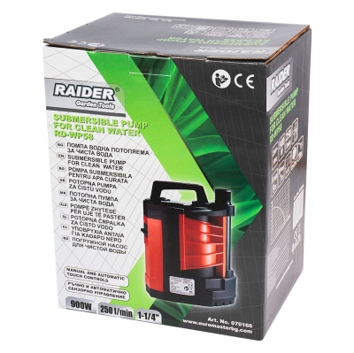 Електрическа потопяема помпа водна Raider RD-WP58, 900 W, 1-1/4", 250 л/мин, 9 м (070166)