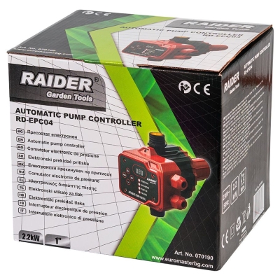Електрически пресостат Raider RD-EPC04, 2200 W, 1", 15 бар (070190)