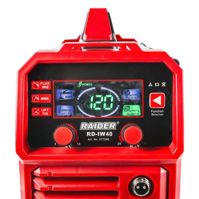 Инверторен електрожен 2в1 MIG/MAG MMA Raider RD-IW40, 120 A (077240)