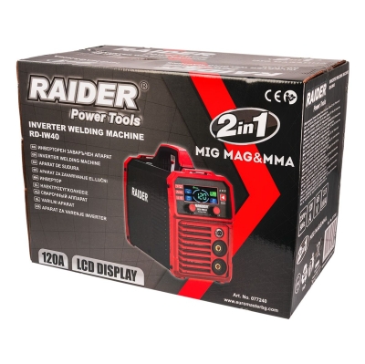 Инверторен електрожен 2в1 MIG/MAG MMA Raider RD-IW40, 120 A (077240)