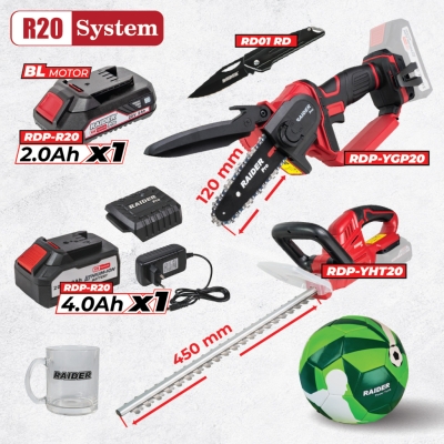 Комплект акумулаторни инструменти Raider RDP-BXS8, 20 V, 2-4 Ah (030327)