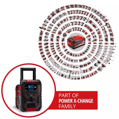 Акумулаторно радио Einhell TE-CR 18 Li DAB+/FM/BT, 18 V, 10 W, без батерии и зарядно устройство (3407995)