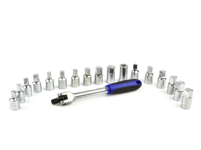 Комплект ключове за пробки на картер Geko G02711, 3/8", 18 бр.