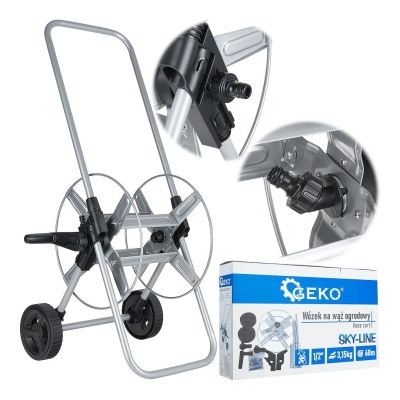 Метална количка за маркуч SKY-LINE Geko G72967, 1/2", 60 м