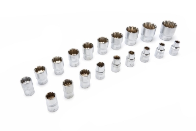 Комплект дванадесетостенни вложки HBM H134674, 1/2", 8-32 мм, 19 бр.
