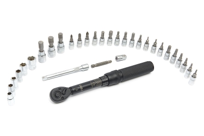 Комплект динамометричен ключ с вложки и удължител HBM H134529, 1/4", 2-20 Nm, 32 бр.