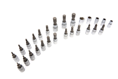 Комплект динамометричен ключ с вложки и удължител HBM H134529, 1/4", 2-20 Nm, 32 бр.