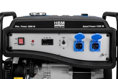 Бензинов монофазен генератор HBM H135230, 3800 W, 15 л