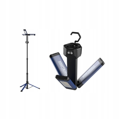 Акумулаторен LED прожектор със стойка Kraft&Dele KD1267, 2000 Lm, 4 Ah, 1.46 м