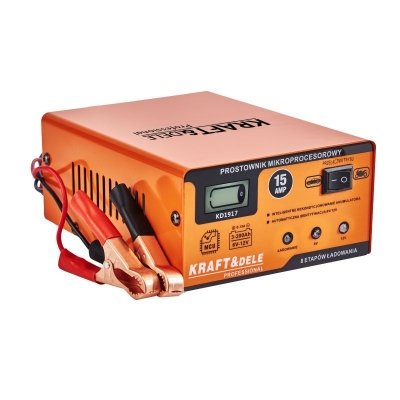 Зарядно устройство за акумулатор с микропроцесор Kraft&Dele KD1917, 6/12 V, 15 А, 200 Ah