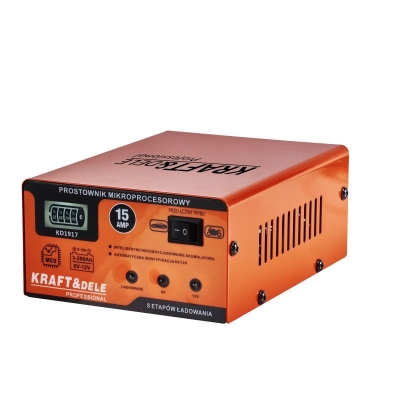 Зарядно устройство за акумулатор с микропроцесор Kraft&Dele KD1917, 6/12 V, 15 А, 200 Ah
