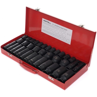 Комплект удължени ударни вложки Kraft&Dele KD11756, 1/2", 8-32 мм, 35 бр.