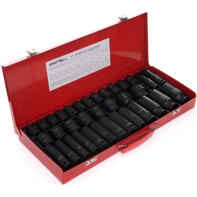 Комплект удължени ударни вложки Kraft&Dele KD11756, 1/2", 8-32 мм, 35 бр.