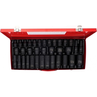 Комплект удължени ударни вложки Kraft&Dele KD11756, 1/2", 8-32 мм, 35 бр.