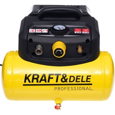 Електрически монофазен безмаслен компресор Kraft&Dele KD1415, 1100 W, 180 л/мин, 6 л, 8 бара