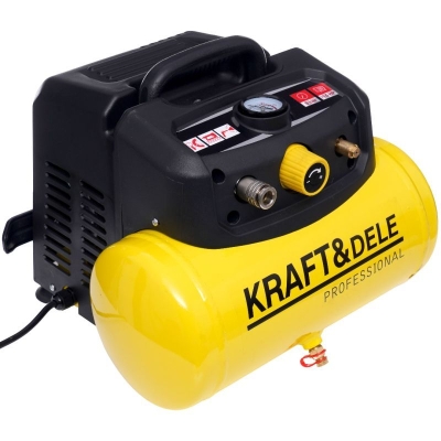 Електрически монофазен безмаслен компресор Kraft&Dele KD1415, 1100 W, 180 л/мин, 6 л, 8 бара