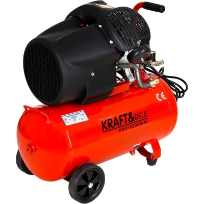 Електрически монофазен бутален маслен компресор Kraft&Dele KD1484, 3000 W, 8 бара, 50 л