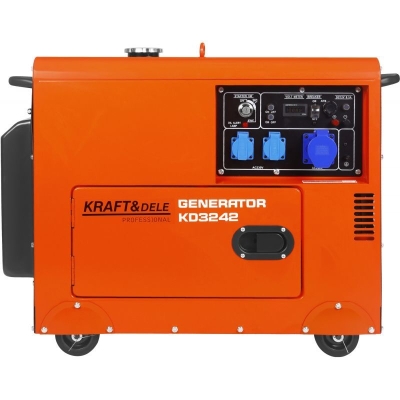 Дизелов монофазен генератор Kraft&Dele KD3242, 7000 W, 12.5 л