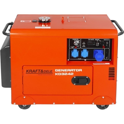Дизелов монофазен генератор Kraft&Dele KD3242, 7000 W, 12.5 л