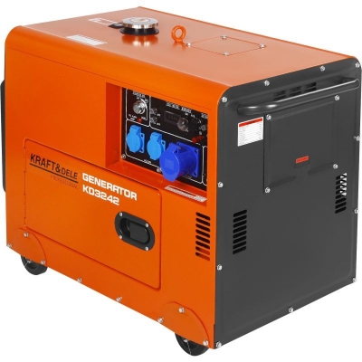Дизелов монофазен генератор Kraft&Dele KD3242, 7000 W, 12.5 л