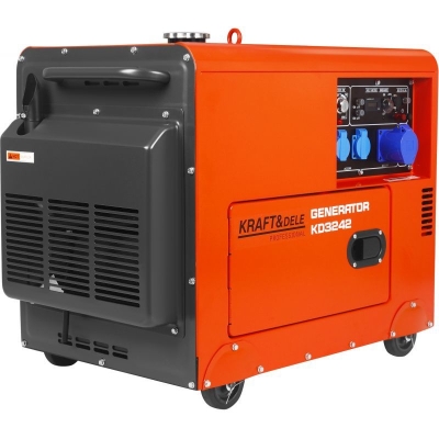 Дизелов монофазен генератор Kraft&Dele KD3242, 7000 W, 12.5 л