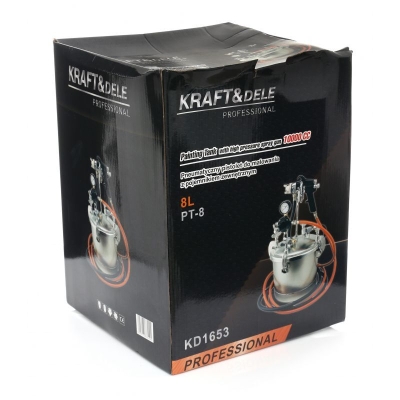 Пневматичен агрегат за бои и лакове Kraft&Dele KD1653, 8 л, 4.5 бара