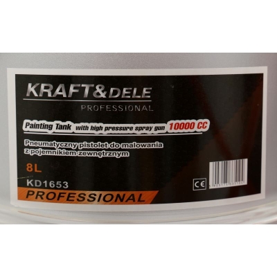 Пневматичен агрегат за бои и лакове Kraft&Dele KD1653, 8 л, 4.5 бара