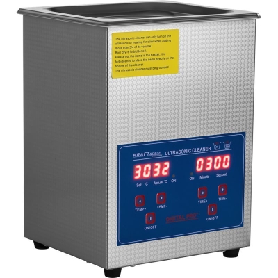 Електрическа ултразвукова вана за почистване и обезмасляване Kraft&Dele	KD500, 100 W, 40 Hz, 2 л